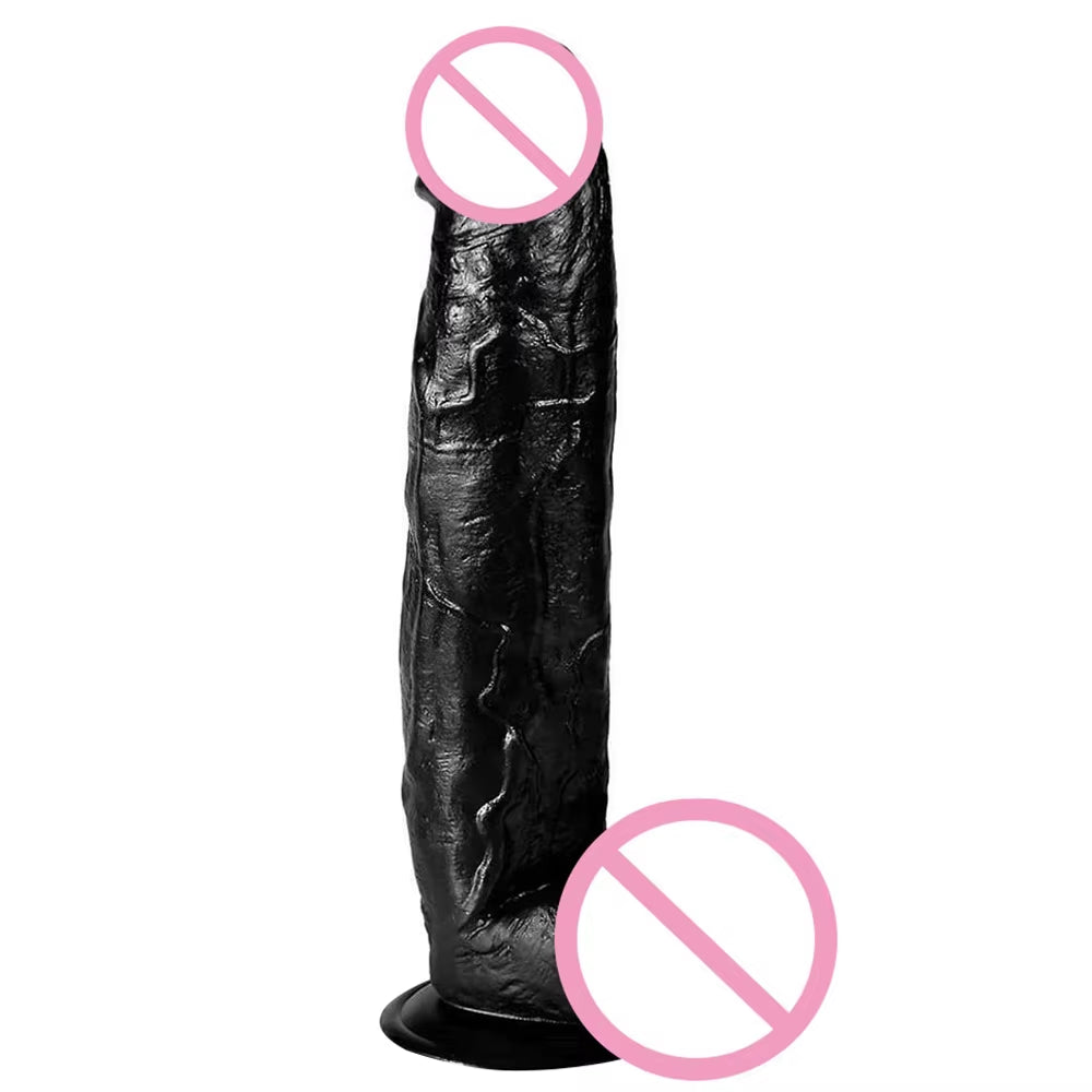 Silicone 27Cm 30Cm Big Cock Sex Dildo Toy Realistic Black Dildos for Men Women 12 Inch