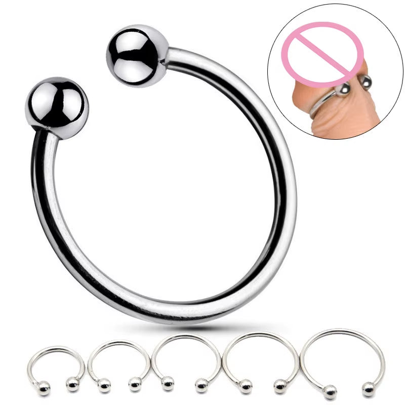 Male Metal Stainless Steel Foreskin Head Sex Products Delay Ejaculation Penis Glans Cock Ring