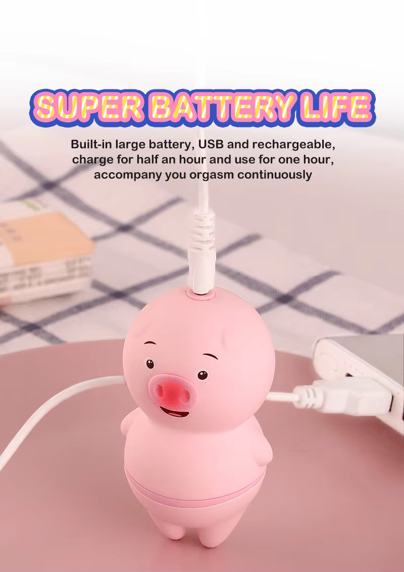 Cute Pet Little Pig Vibrador Battery Mini Tongue Licking Vibrator Jump Egg Sex Toy