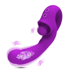 10 Frequency Dual Motor Vibration Clitoral Stimulation Tongue Licking Vibrator for Women Masturbator - Sex Toy