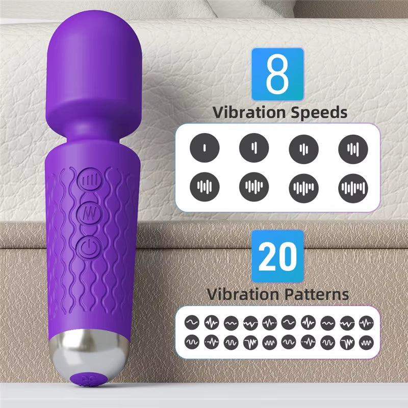 20 Modes 8 Speed Silicone Japan Av Vibrator Girls Sex Toy Clitoris G Spot Massager Wireless Mini Wand Vibrator Usb Charging 