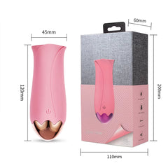 Women Massage Private Silicone Clitoral Tongue Pink Flower Vibrator 