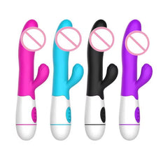 G-Spot Vagina Clitoral Stimulation Sex Toy Blue Purple USB Rechargeable Dildo Rabbit Vibrator for Women