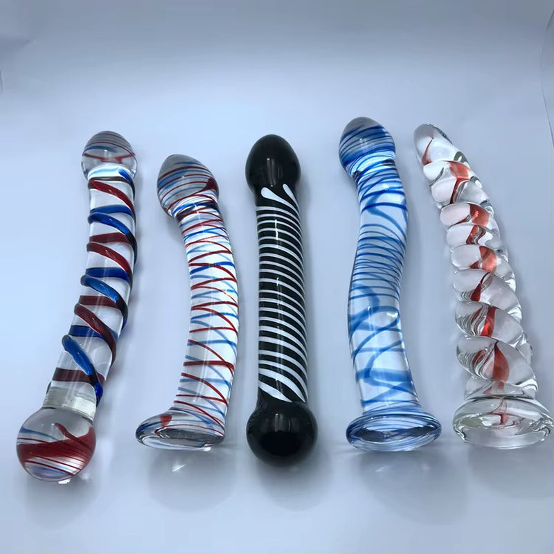 High Quality Factory Price Decorative Crystal New Design Glass Backyard Anal Massage Glass Dildo Large Adult Sex Toy