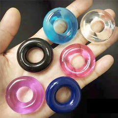 Colorful Soft Elastic Delay Ejaculation Stay Long Hard Adult Sex Penis Ring Toy Men Pleasure Cock Ring