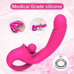 10 Frequency Dual Motor Vibration Clitoral Stimulation Tongue Licking Vibrator for Women Masturbator - Sex Toy