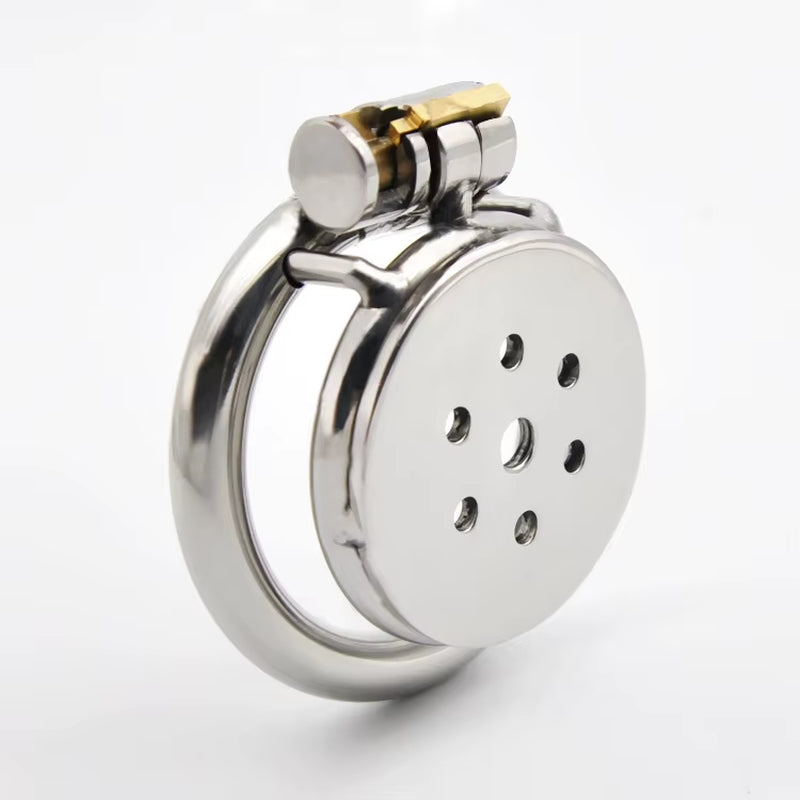  Ring Stainless Steel Men'S Flat Chastity Lock Anti-Escape Chastity Cock Ring Cage 40Mm 45Mm 50Mm