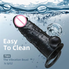 Silicone 10 Speeds Remote Vibrating Cock Sleeve Ring Enlargement Penis Reusable Dildo Condom Vibrator Sex Toy for Men Women