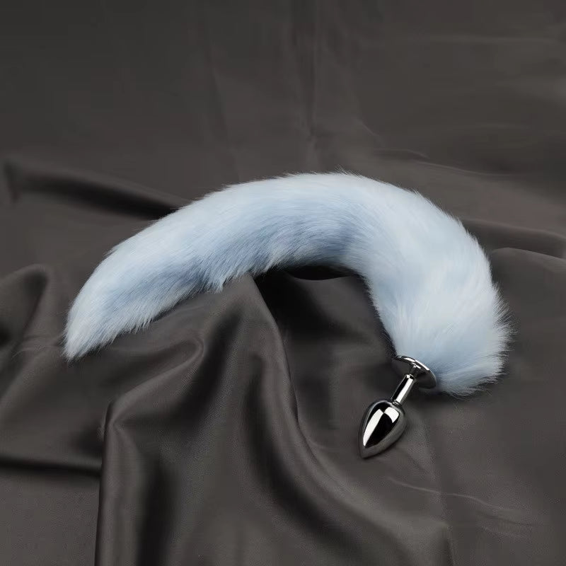 40Cm Cosplay Cat Tail Anal Plug Red Multicolor Stainless Metal Butt Plug with Tail Anus Erotic Sex Toy Foxtail Butt Plug