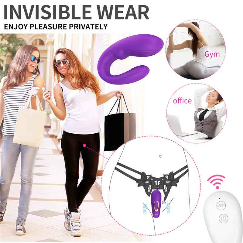 Clitoris Stimulation G Spot Vagina U Shape Sex Toys Invisible Wearable Remote Control Best Vibrator for Couple