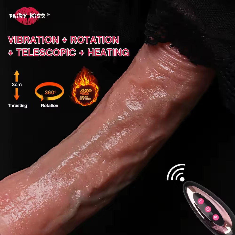 Super Strong Telescopic Heating Big Realistic Huge Dildo Vibrator Sex Toys for Women Masturbation Xxl Dildos
