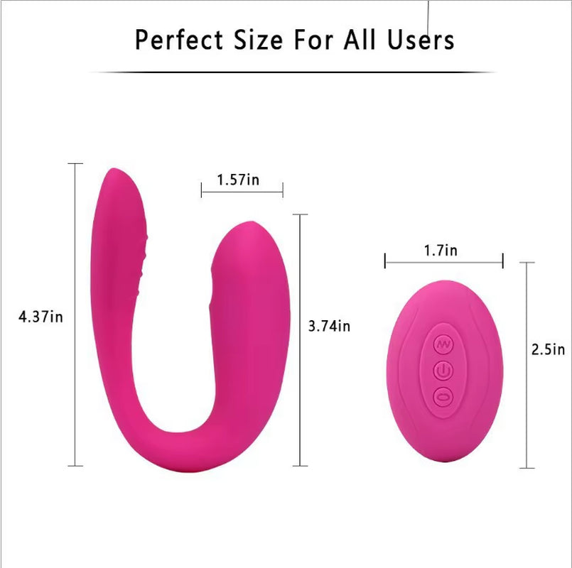 Usb Chargeable Wireless Remote Control Clitoral Sucking Wearable Double Pleasure Vibrator U Shape Couple Sex Toys for Female
