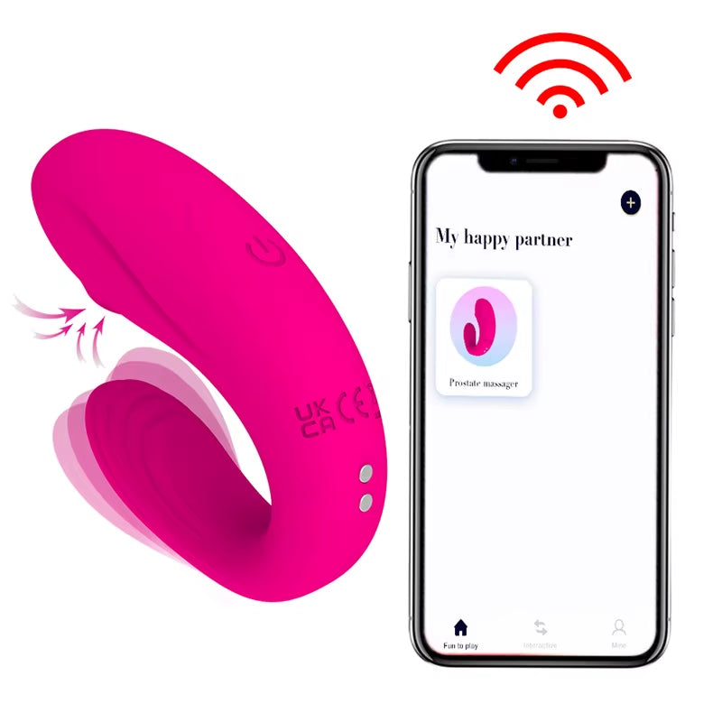 Rechargeable Clit Sucking G-Spot U Shaped Vibrator Dildo App Wireless Remote Control Wearable Couple Vibrator