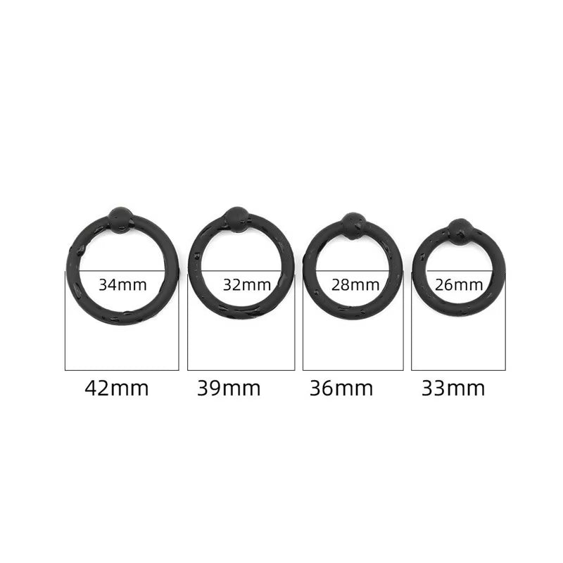 Silicone Black Stretchy Sex Ring Man Erection Long Lasting Penis Ejaculation Delay Beaded Cock Ring