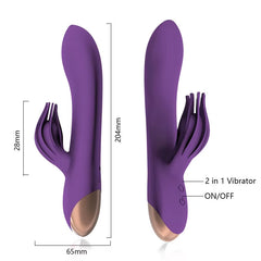 Usb Dual Motor 10 Speed Clitoris Vibrating Octopus Rotating Head Pink Vibrador Massager G-Spot Rabbit Dildo Vibrator for Women
