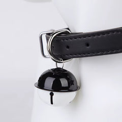 BDSM Cat Bell Collar for Women Adjustable Leather Choker Necklace with Ring for Leash Pet Play Role Play Fantasy Cock Ring