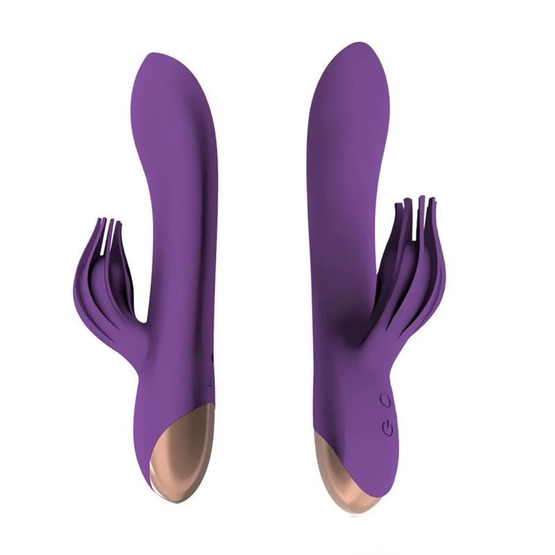 Usb Dual Motor 10 Speed Clitoris Vibrating Octopus Rotating Head Pink Vibrador Massager G-Spot Rabbit Dildo Vibrator for Women