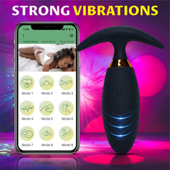 Wearable 10 Speeds Vibrating Egg Anal Plug Panties Female Anal Toys App Remote Wireless Anal Plug Vibrator for Women Men