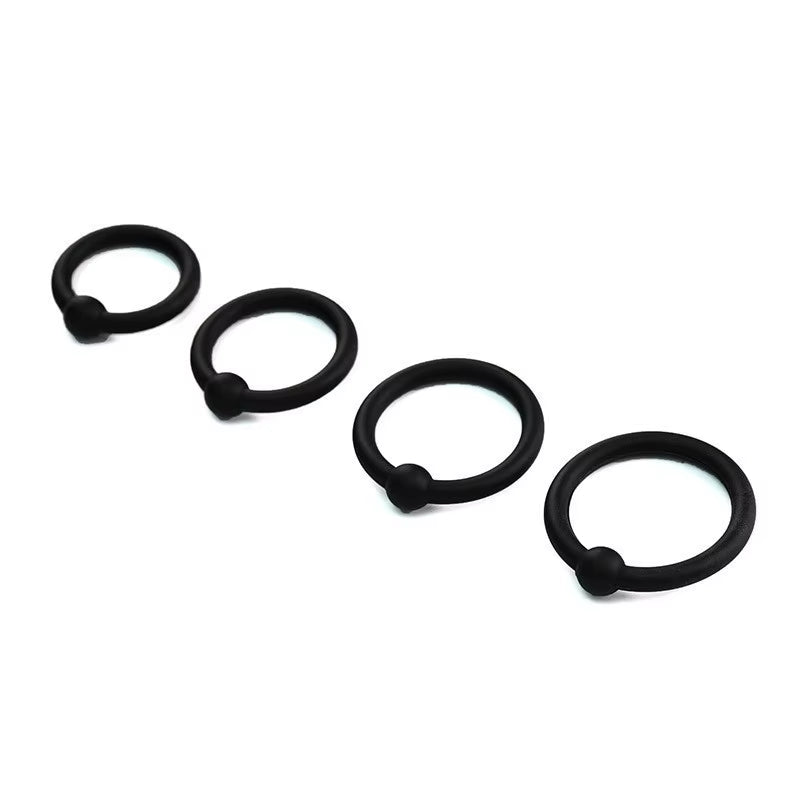 Silicone Black Stretchy Sex Ring Man Erection Long Lasting Penis Ejaculation Delay Beaded Cock Ring