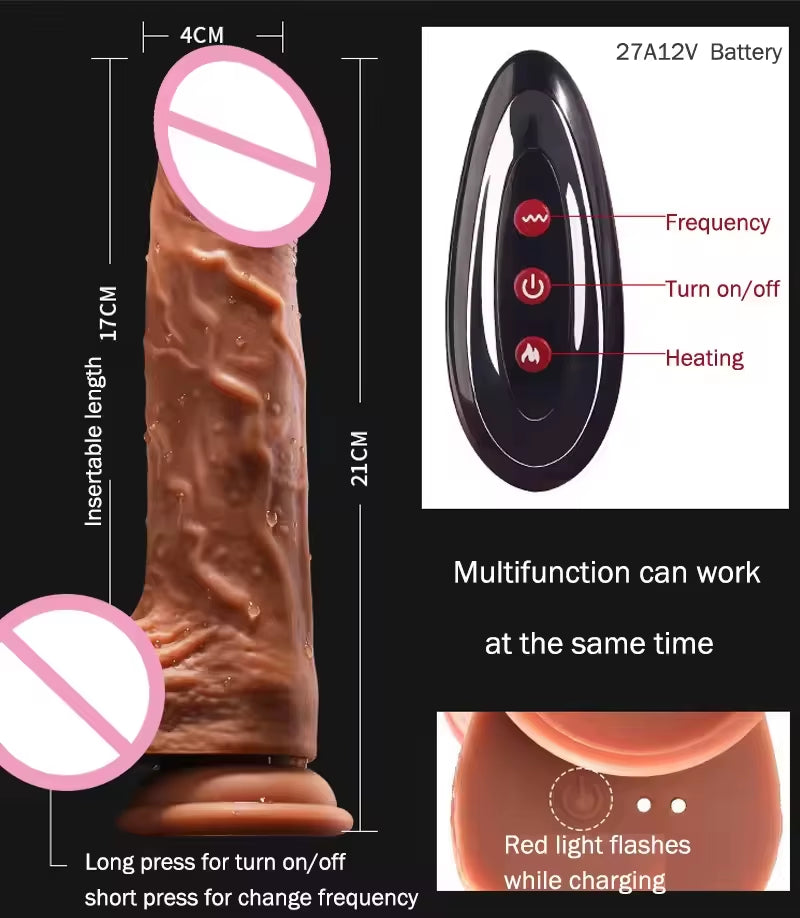 Super Strong Telescopic Heating Big Realistic Huge Dildo Vibrator Sex Toys for Women Masturbation Xxl Dildos