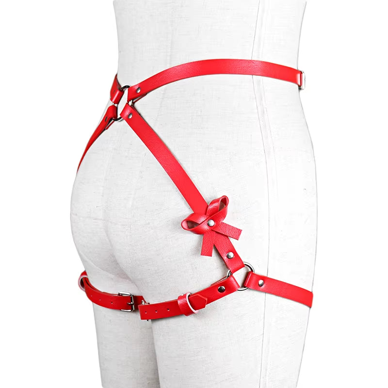 Cosplay Punk BDSM Thigh Buttocks Bondage Body Erotic Stocking Suspenders Belt Garter Straps Leather Leg Harness for Women