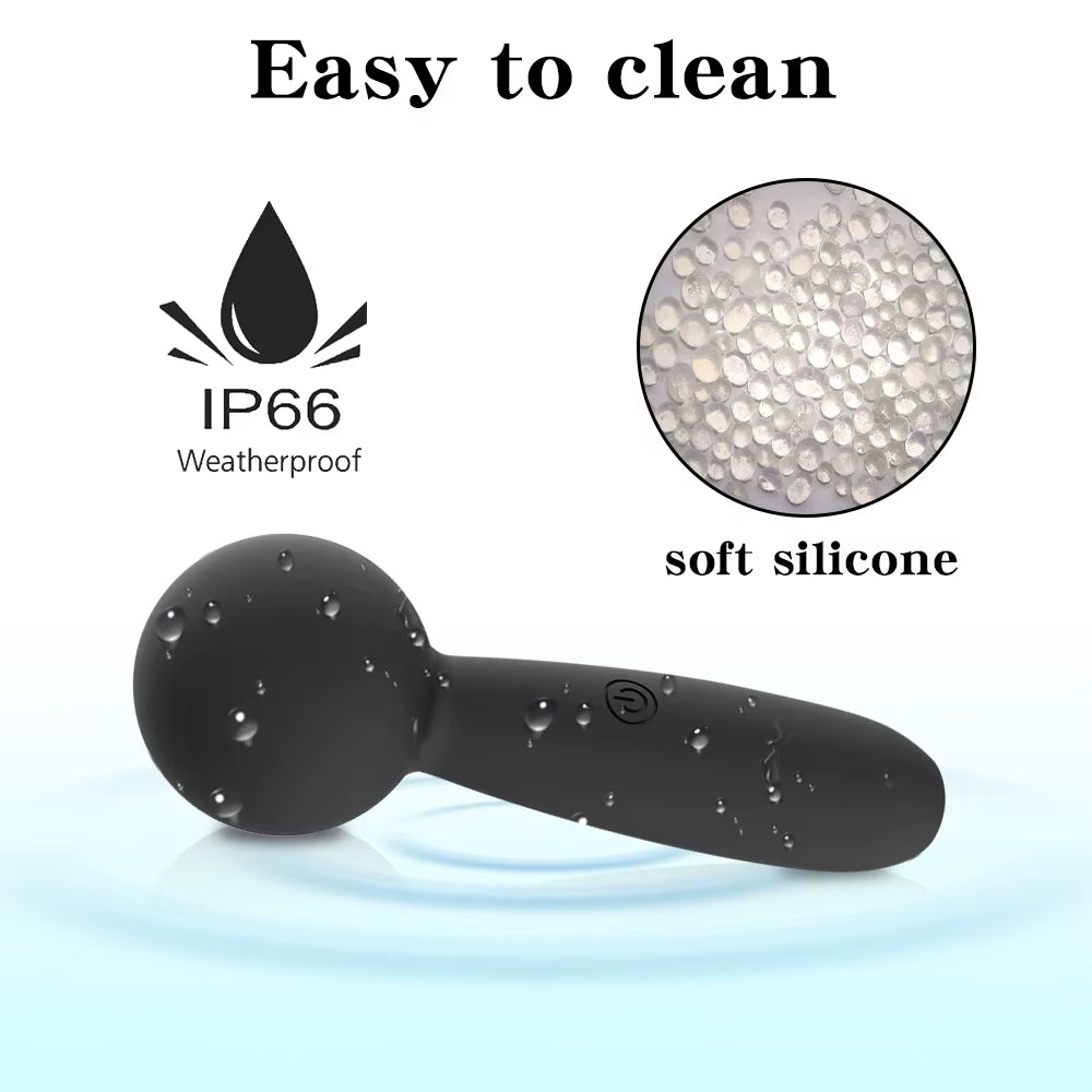 Seskfun 10-Frequency Mini Vibrator Microphone Sex Toys Clitoris Stimulation for Men and Women Rechargeable Wand Massager